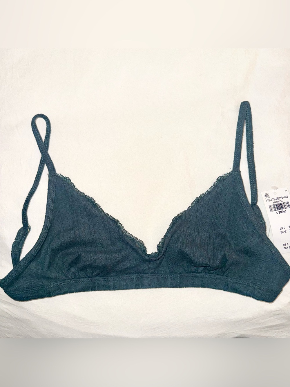 Abercrombie & Fitch Pointelle Bralette Dark Green